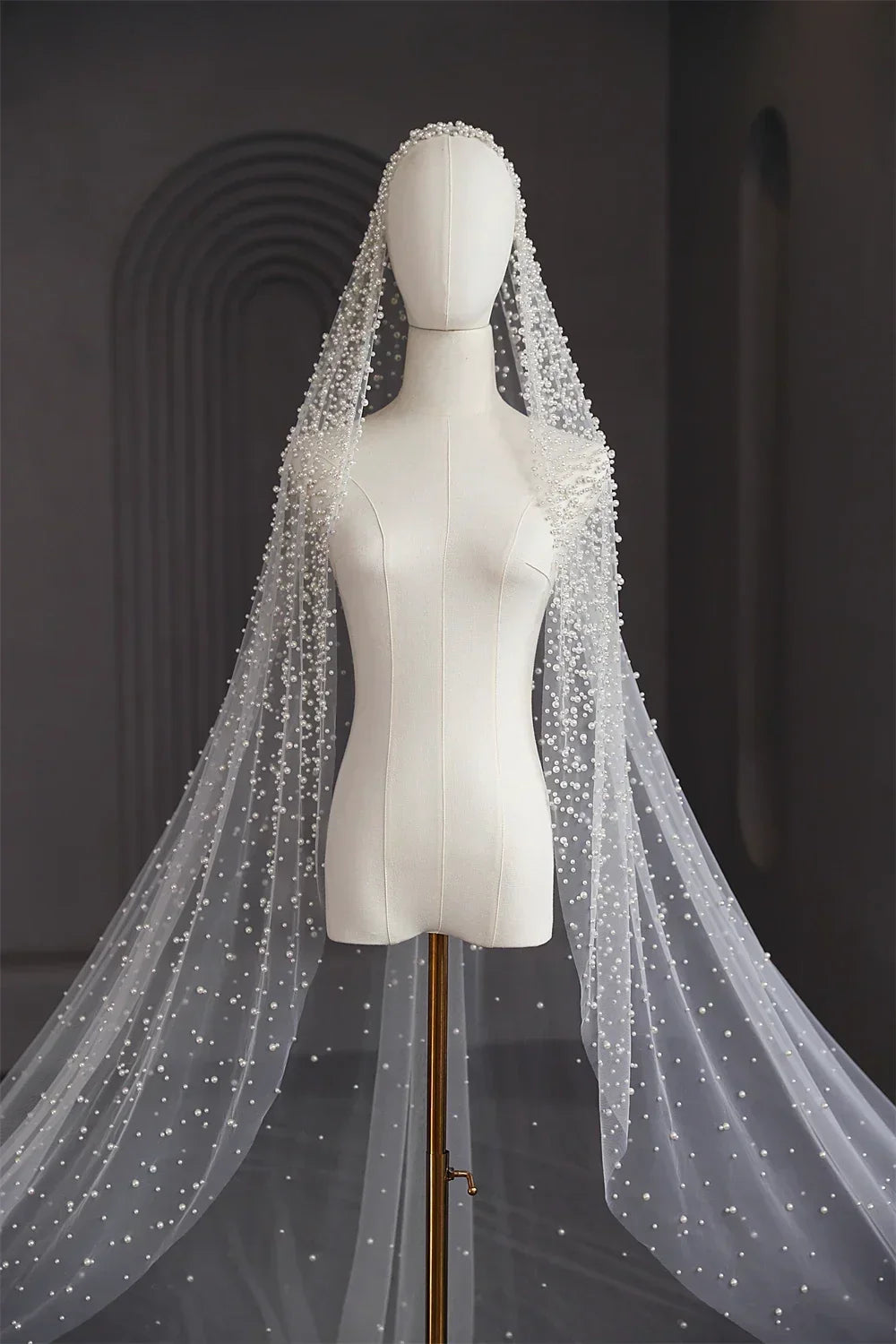 Precious Pearl Bridal Veil With Hair Clip