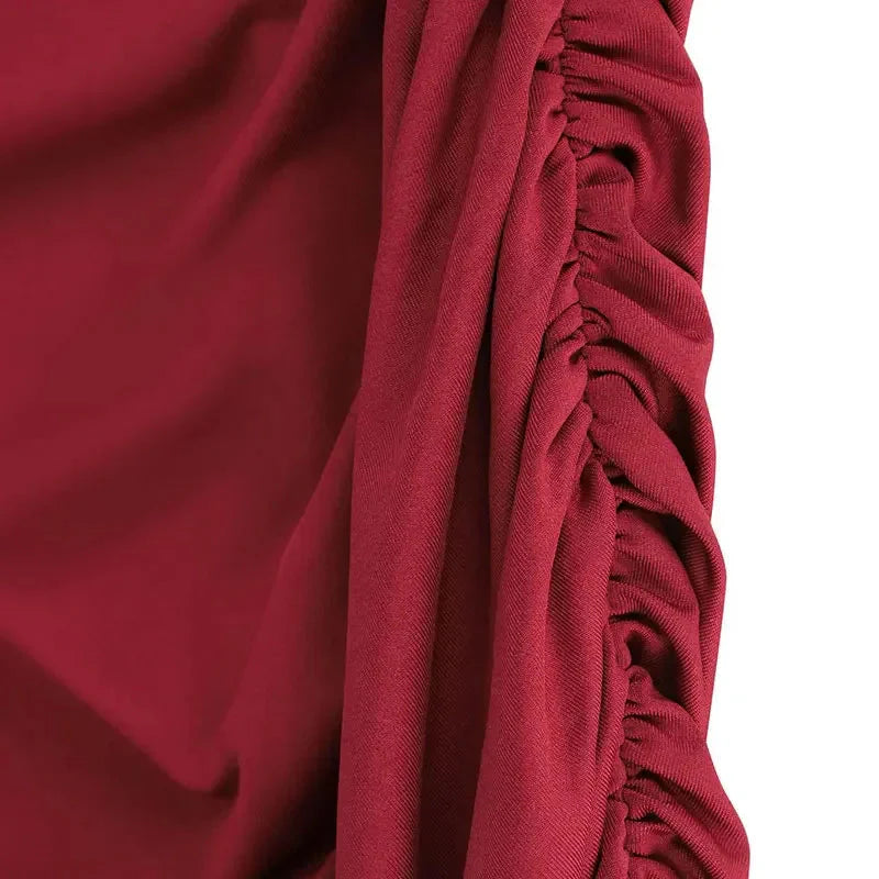 Red Long Sleeve Mini Dress