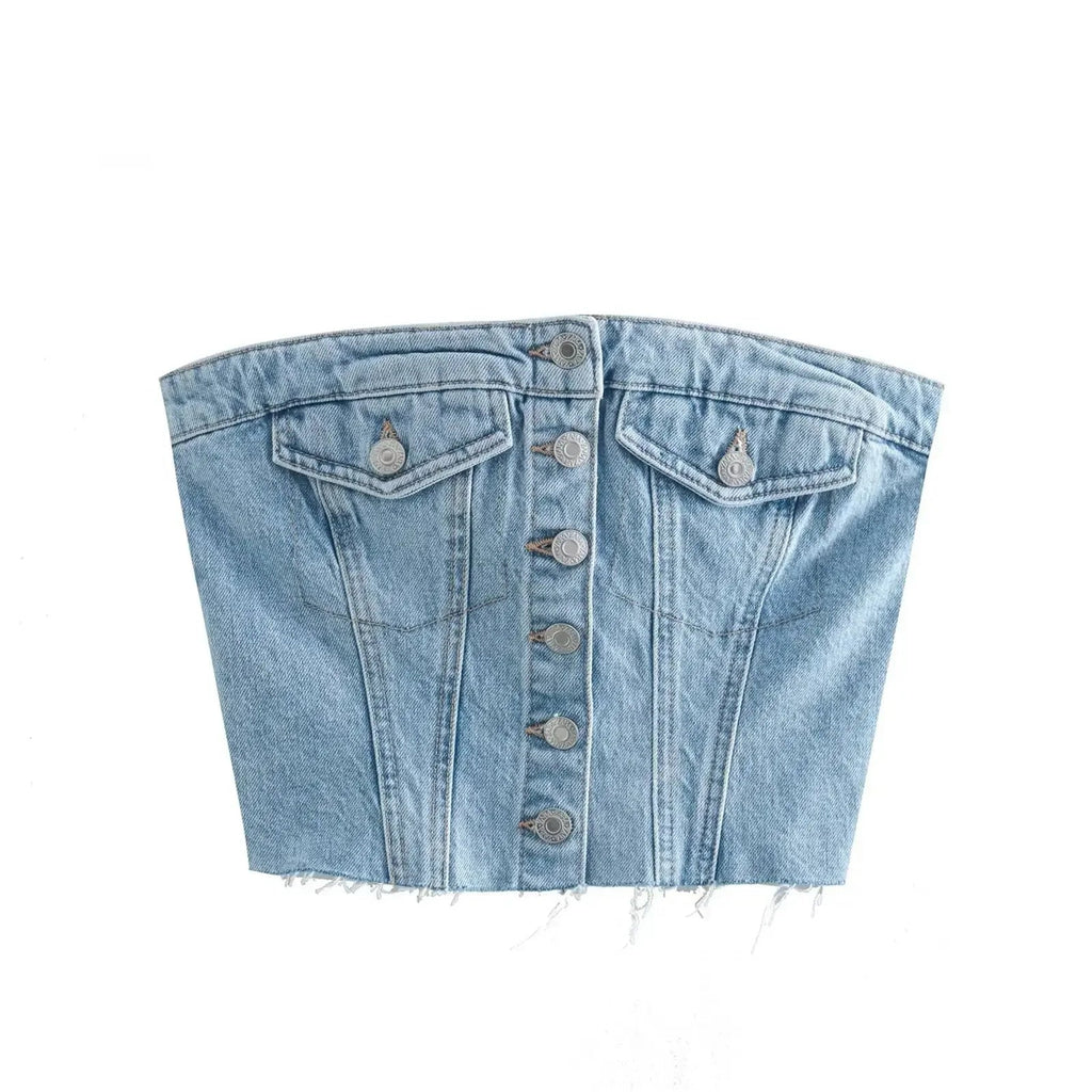 Cute Denim Crop Top