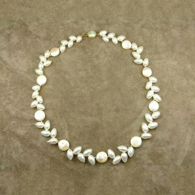 Boho Fashion Gold-Color Shell Necklace Natural Pearl Handmade Beautiful Necklace Women Baroque Jewelry Charm Statement Best Gift