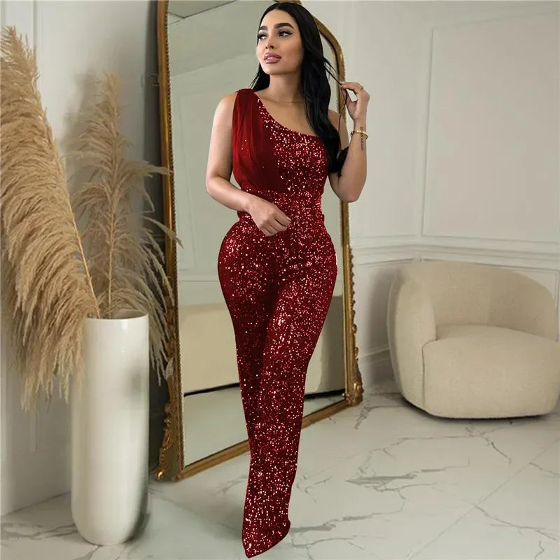 Katie Sleeveless Sequin Party Jumpsuit