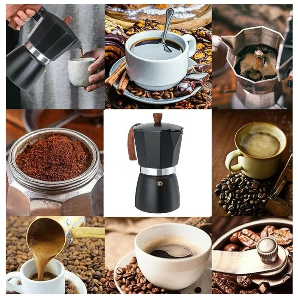 Vintage Wooden Handle Electric Espresso Machine
