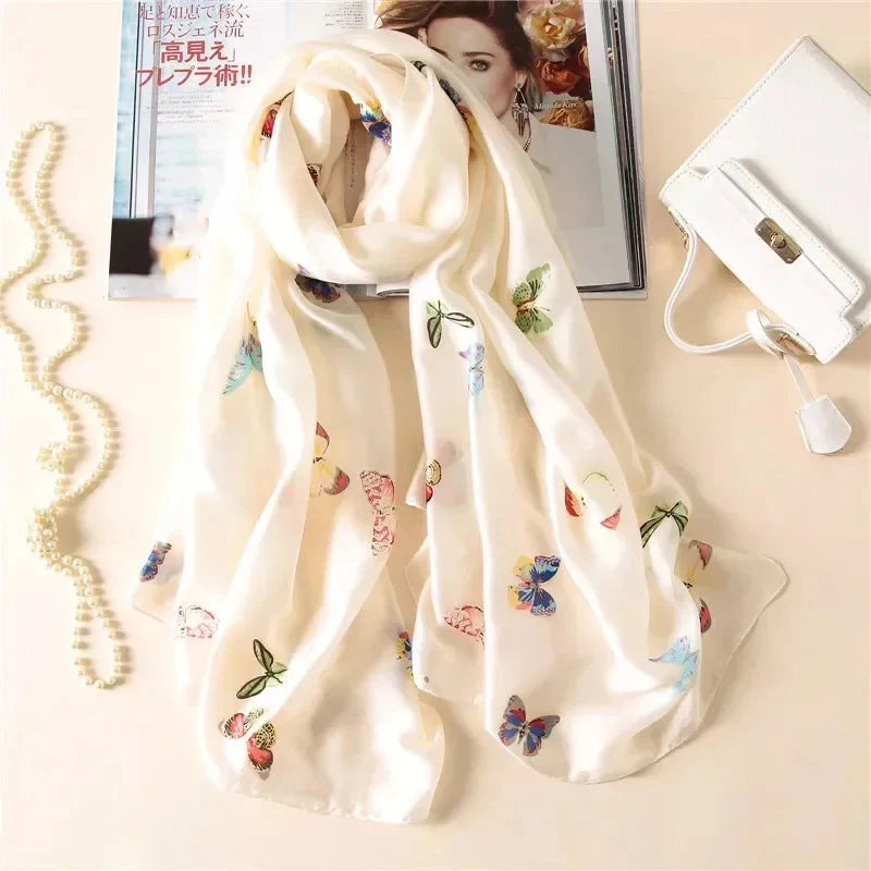 180*90cm Luxury Brand Women Summer Silk Scarves Shawl Lady Wrap Soft Female Europe Designer Beach Bandanna foulard muffler pareo