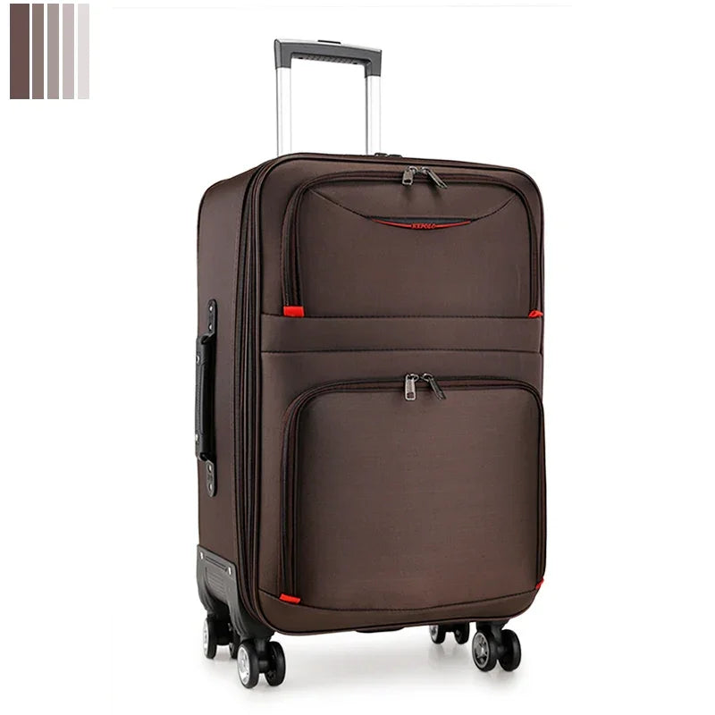 30" Large Capacity Black Luggage Waterproof Durable Trolley Case Oxford Cloth Detachable Spinner Wheel 20" Password Suitcase