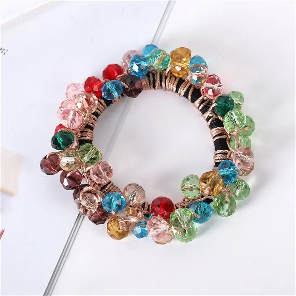 Crystal Pearl Handmade Hair Tie