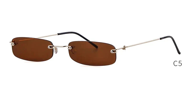 90s Designer Narrow Frameless Tint Sun Glasses Shades SP40