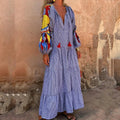Lantern Sleeve Loose Maxi Dress