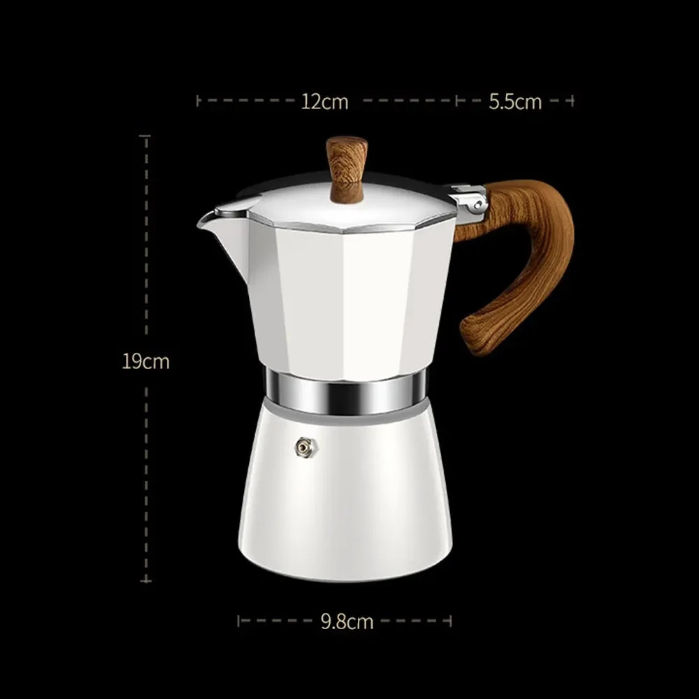 Vintage Wooden Handle Electric Espresso Machine