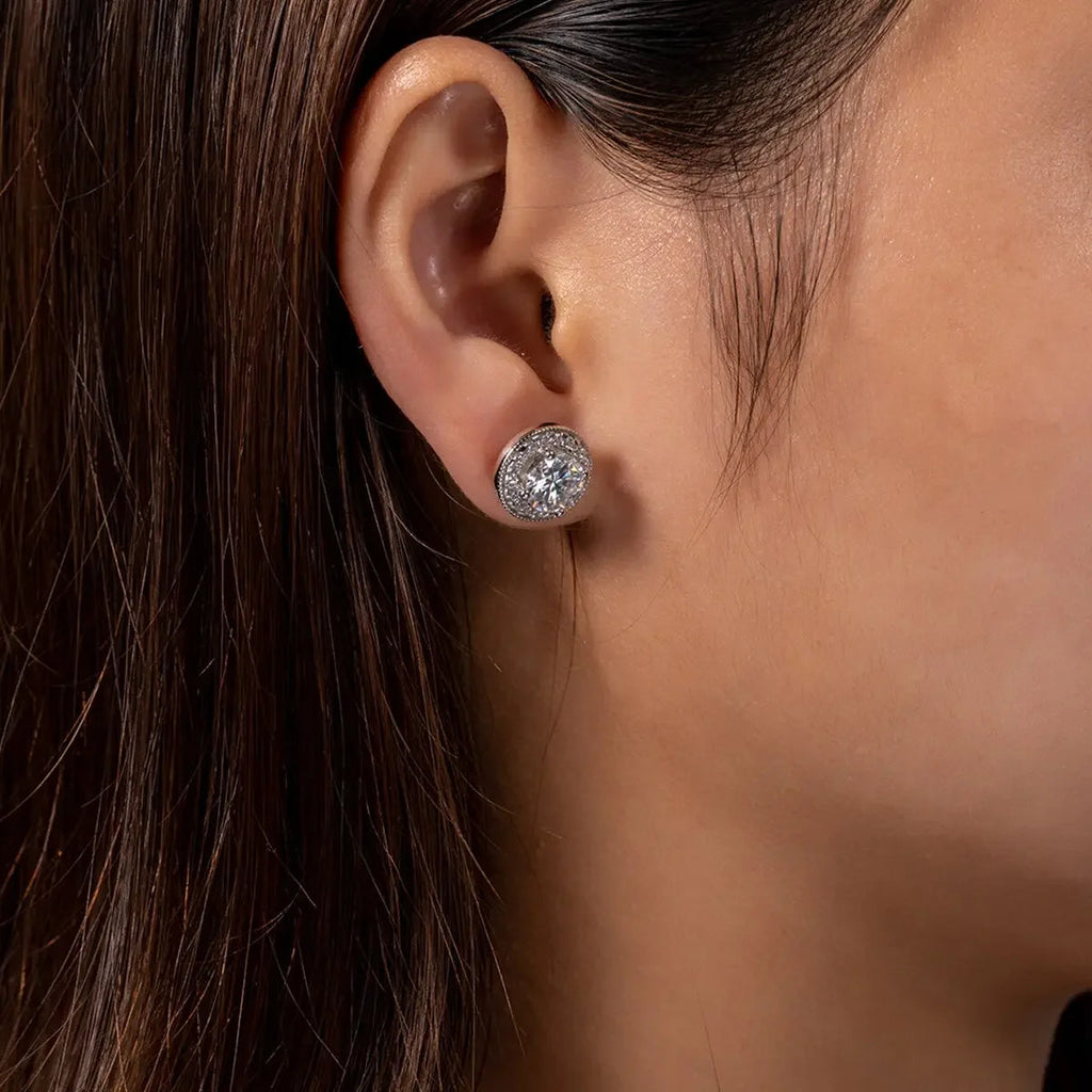 Brilliant 2.4ctw D Color Moissanite Diamond 18K Gold Plated 925 Sterling Silver Earrings