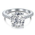 WUIHA New 925 Sterling Silver Oval Pear Cut 5CT/7CT/8CT White Sapphire Created Moissanite Diamonds Ring for Women Gift Wholesale