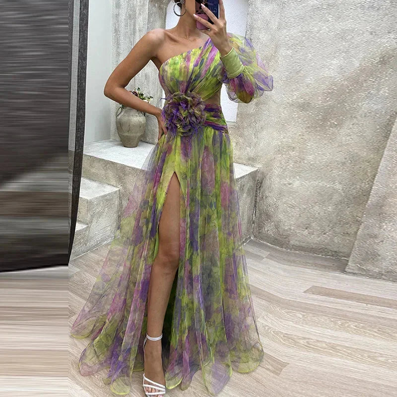 Artful Off The Shoulder Maxi Dress
