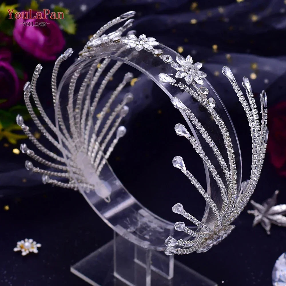 YouLaPan HP425 Bridal Headband Wedding Crowns Bride Tiara and Headdress Women Headpiece Hair Accessories Pageant Head Jewelry
