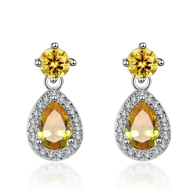 Iconic 925 Sterling Silver Crystal CZ Stud Earrings