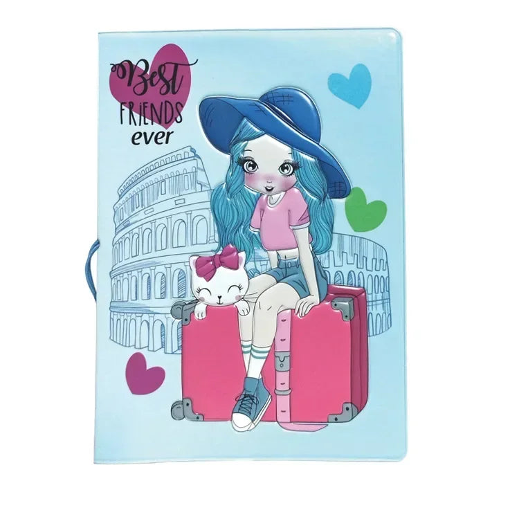 Travel Passport Holder Case Card ID Holders Wallet Bags Passport Cover Cartoon Women PU Leather