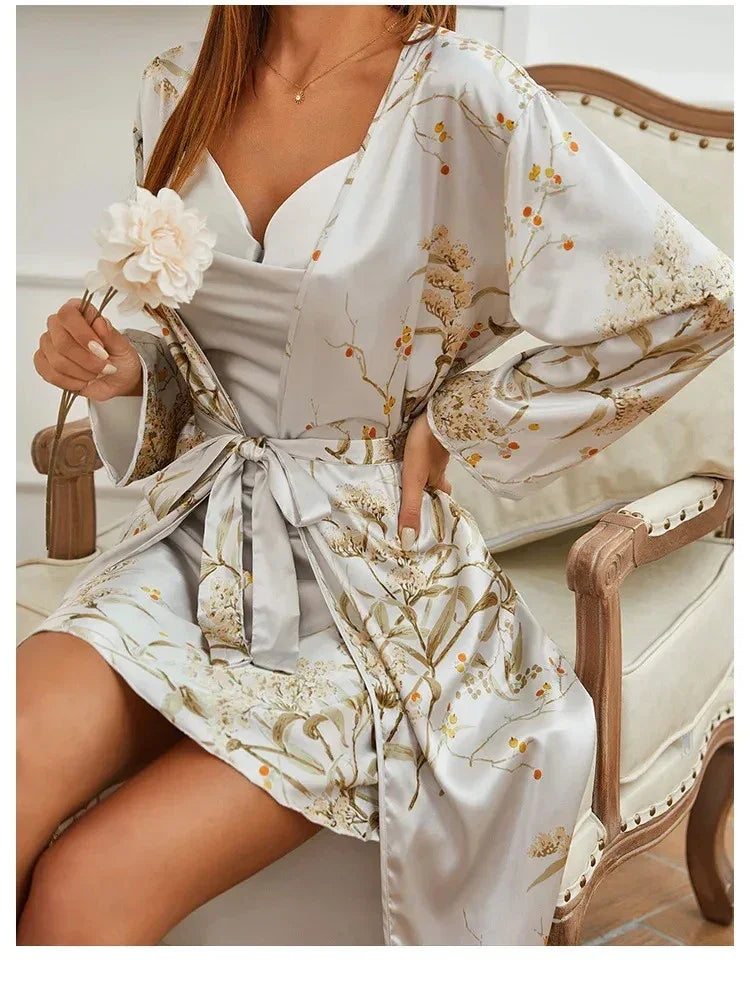 Dynasty Satin Kimono Loungewear