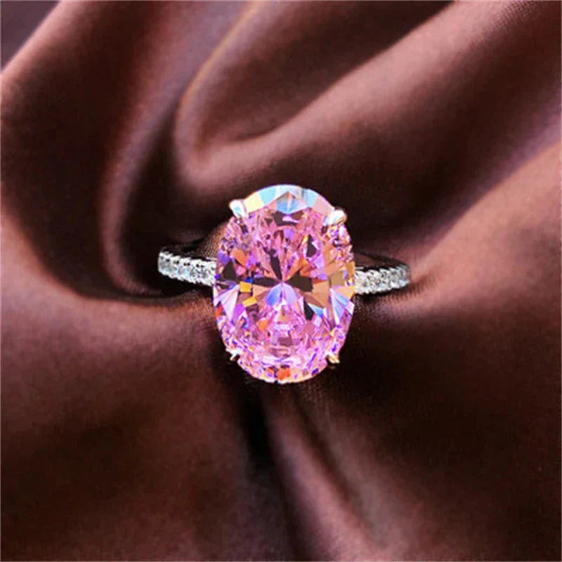 Female Fine ring 925 Sterling silver oval cut 5ct AAAAA Cz stone Engagement Wedding Band Rings for women Bridal Party Jewelry
