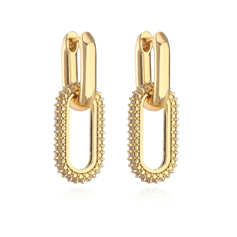 Lux Double Loop Drop Earrings