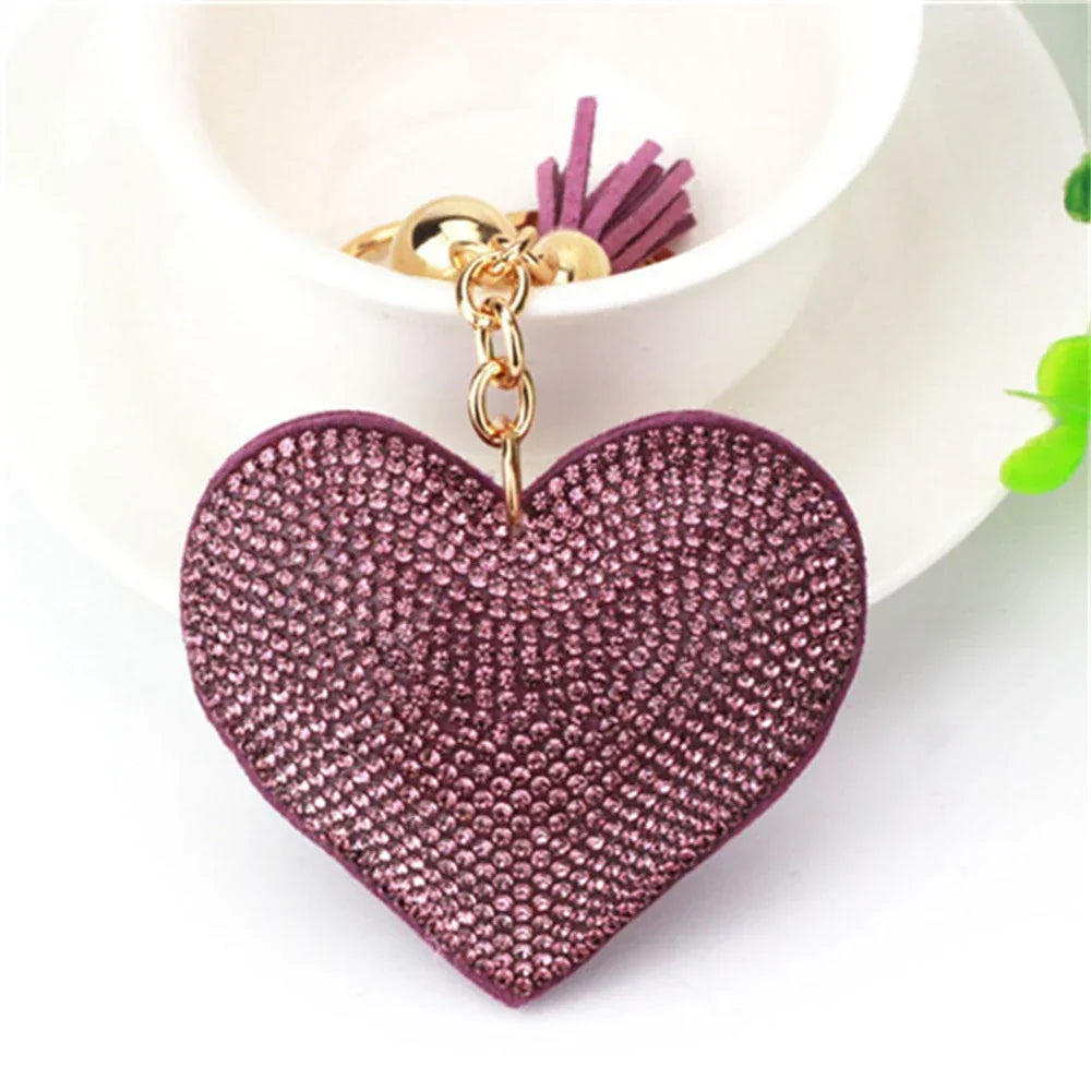 Heart Shaped Bling Keychain