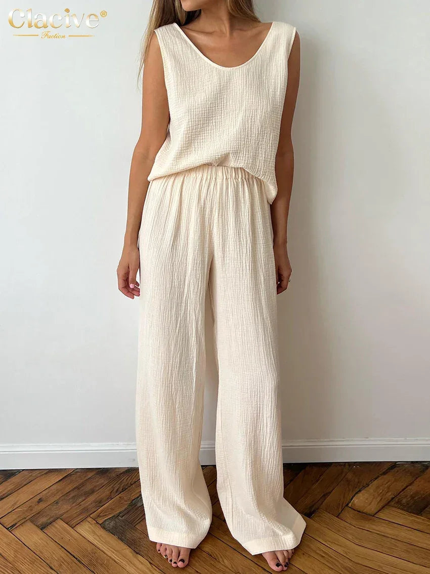 Sunday Cotton Wide Leg Loungewear