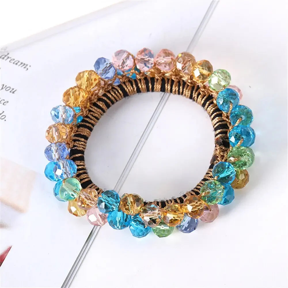 Crystal Pearl Handmade Hair Tie