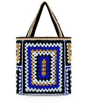 Bohemian Crochet Women Shoulder Bags Knitting Large Capacity Tote Bag Casual Lady Handbags Big Shopper Purses Summer Beach Bags