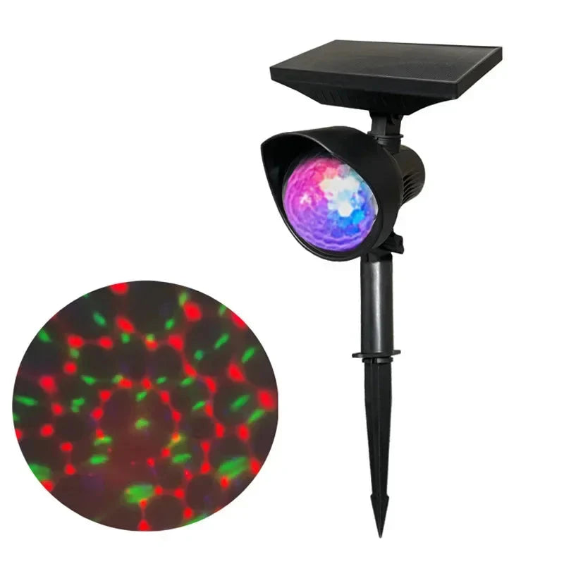 Creative Outdoor Solar Rotating Color Projection Lamp Outdoor Waterproof Lawn Lamp Villa Garden Decoration Atmosphere Lights Hot