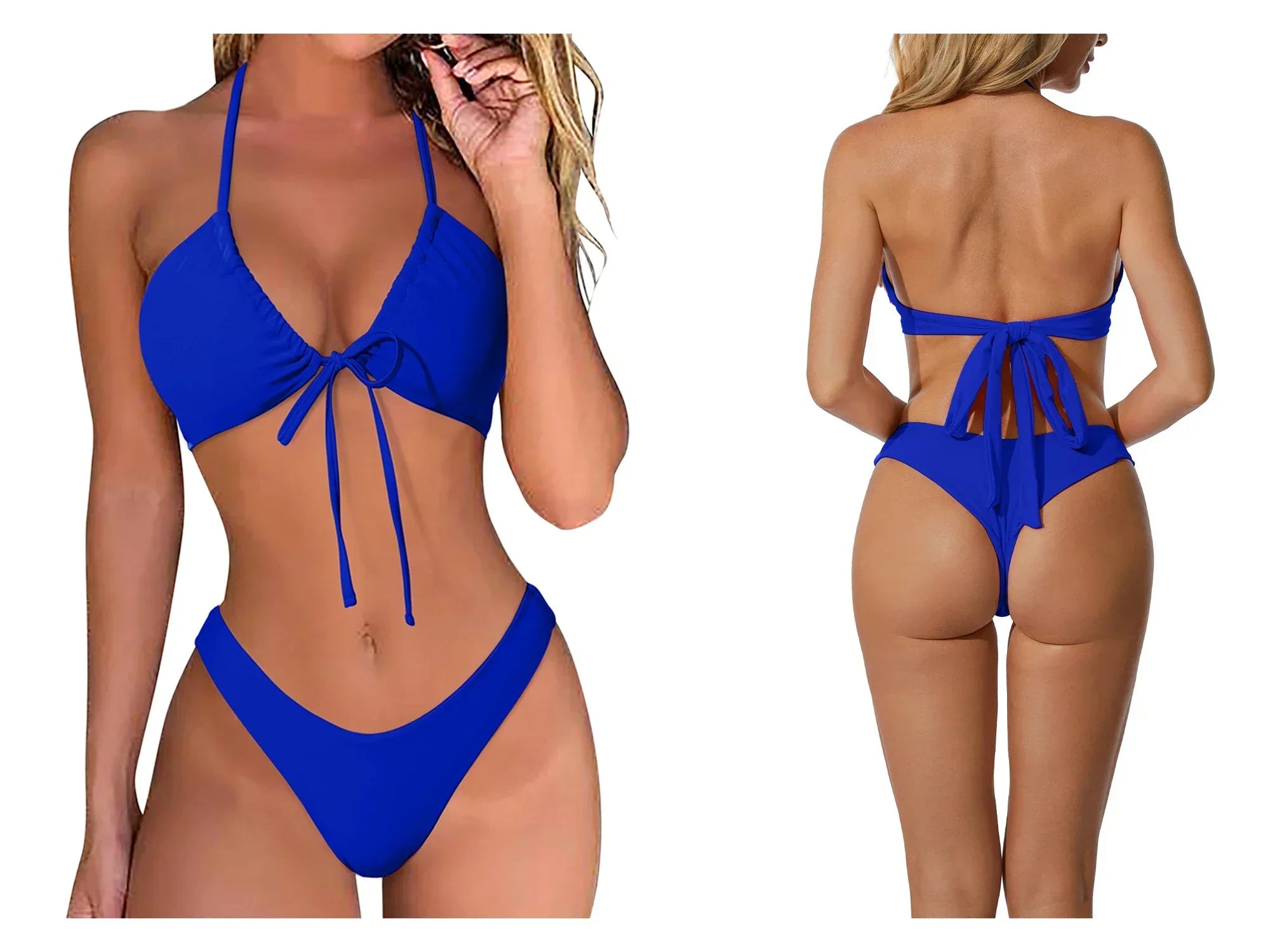 Sexy Micro Bikini Women  2023 New High Cut Swimsuit Summer Swimwear Solid Bathing Suits Beachwear Women Brazilian Push Up Bikini