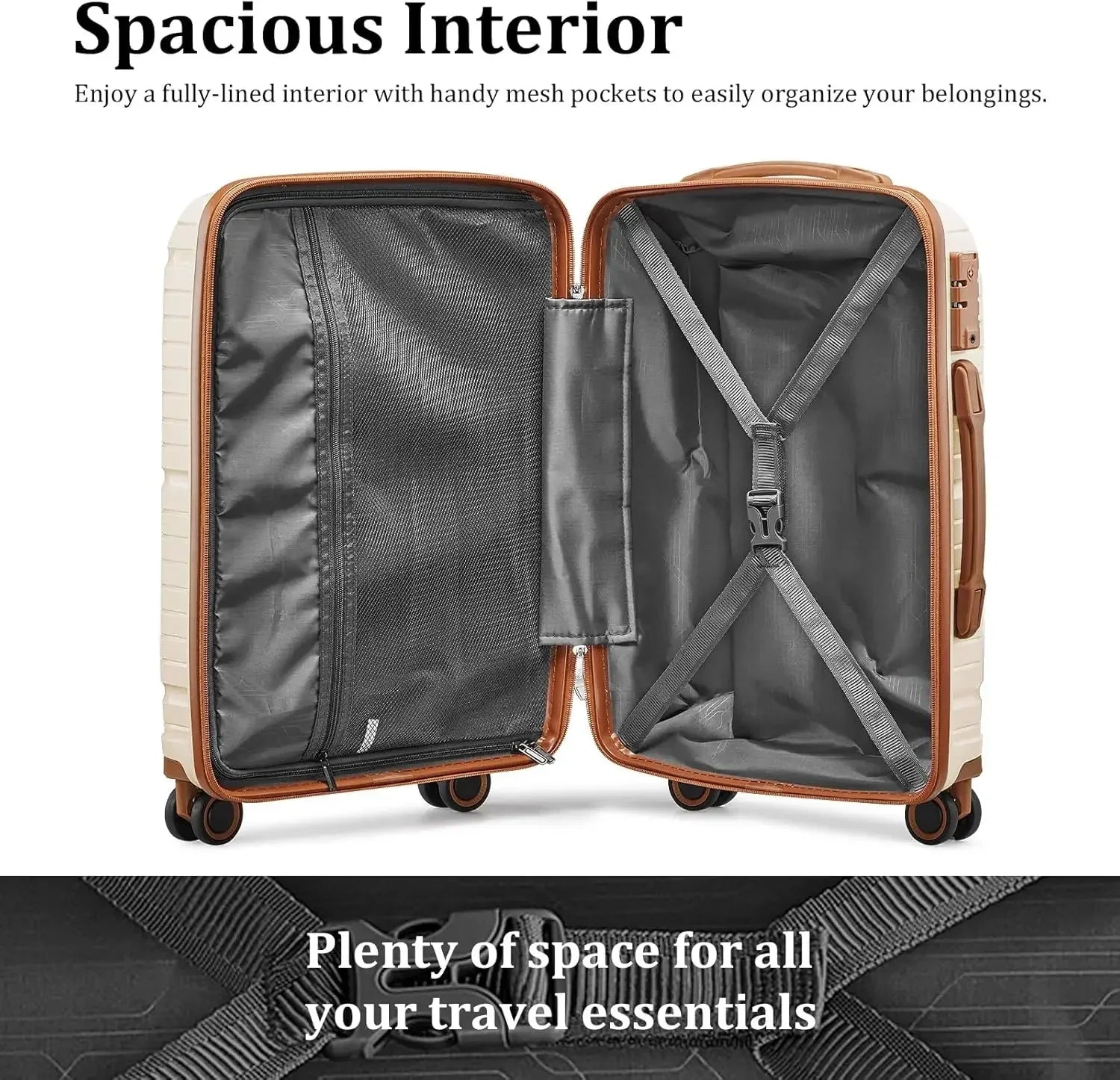 Hard Shell Luggage Sets with Duffel Bag and Toiletry Bag, TSA Lock