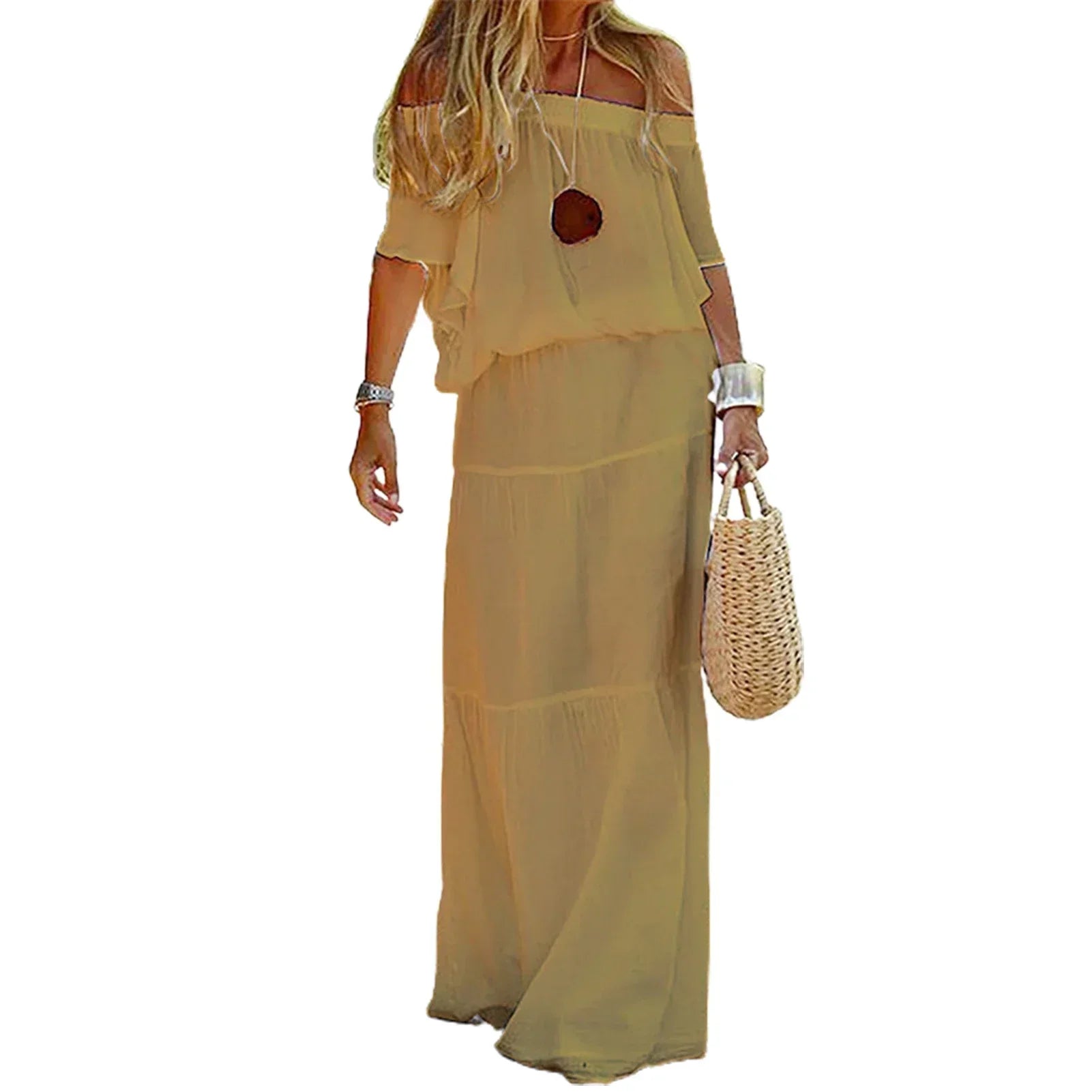Chic Off The Shoulder Maxi Dress