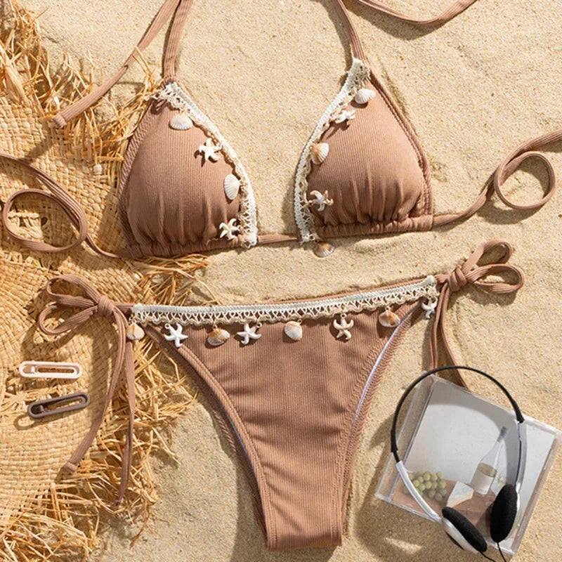 Sexy White Bikinis Women's Swimwear Female Swimsuit For Swimming Wear Bathing Suits Brazilian Bikini Set Beachwear Pool Bather