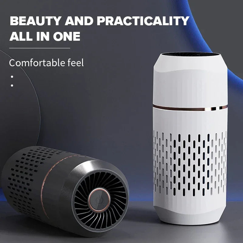 Mini Car Air Purifier Protable USB Charging Negative Ion Smart Purifier HEPA filtration Remove PM2.5 Bacteria Dust Smoke Odor