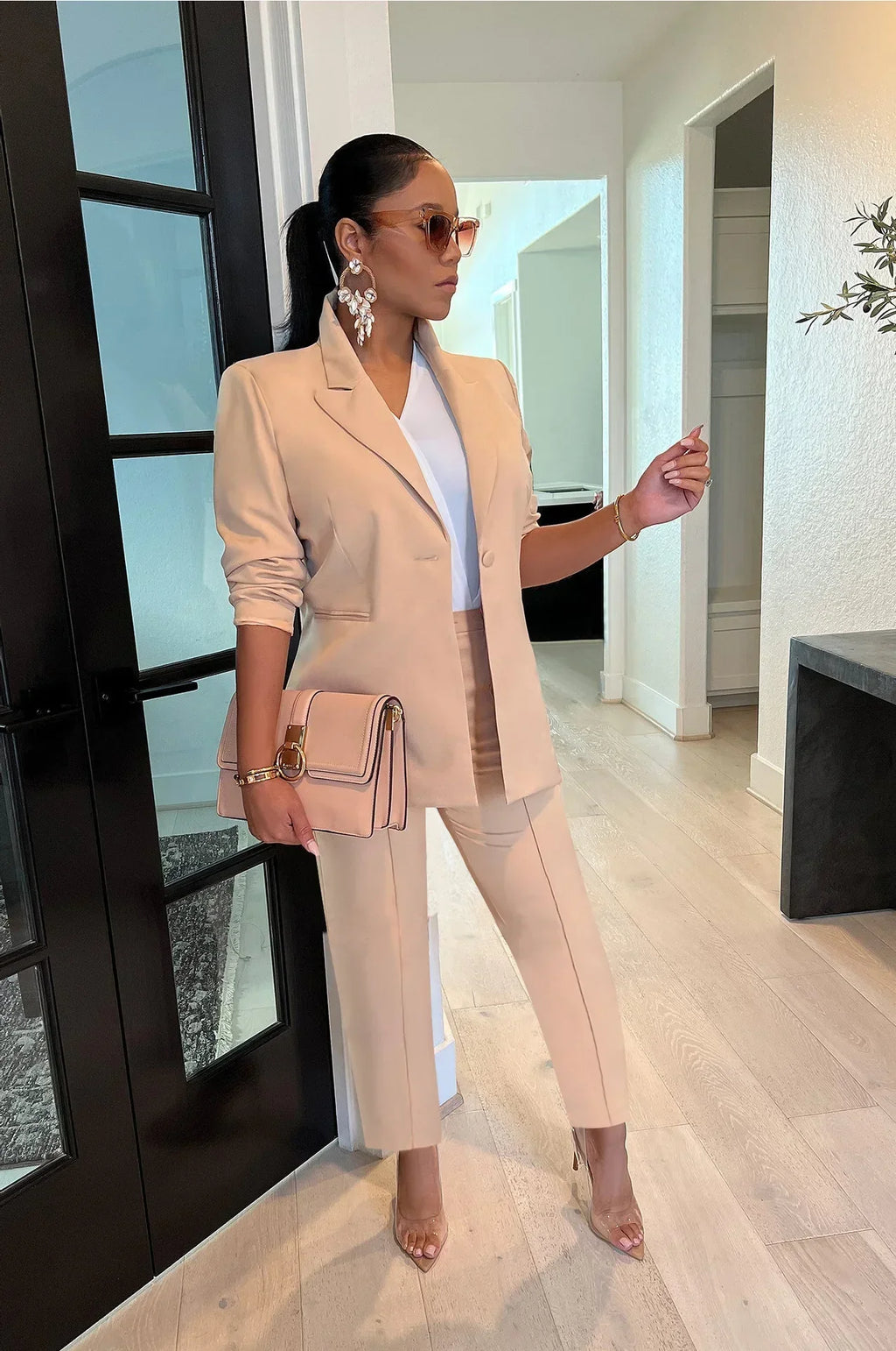 Autumn Office Blazer & Shorts Set