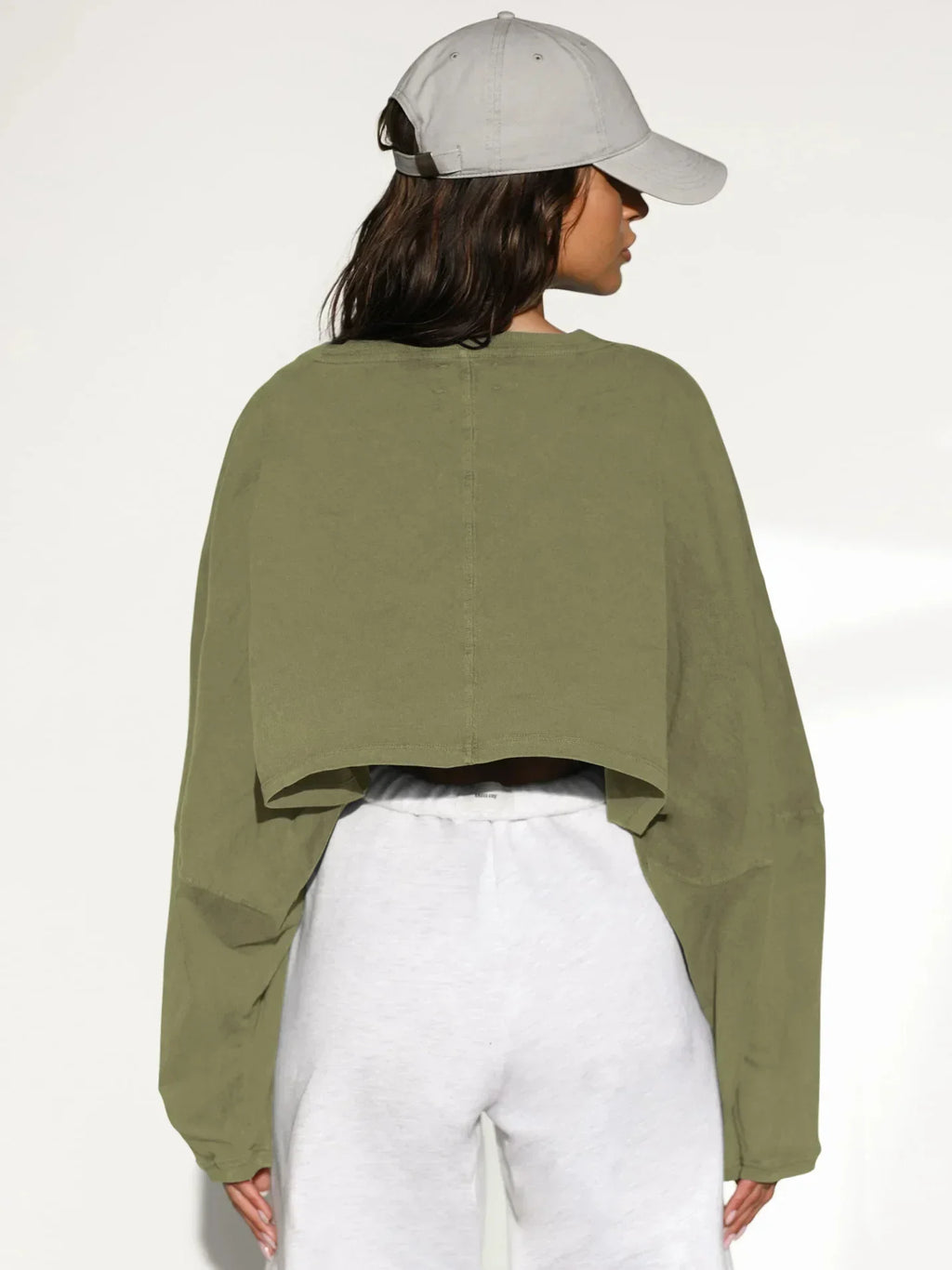 LO Casual Women's T-shirt Long Sleeved Top Knitted Sweater Clothing Round Neck Top Women's Short Sports Yoga Top