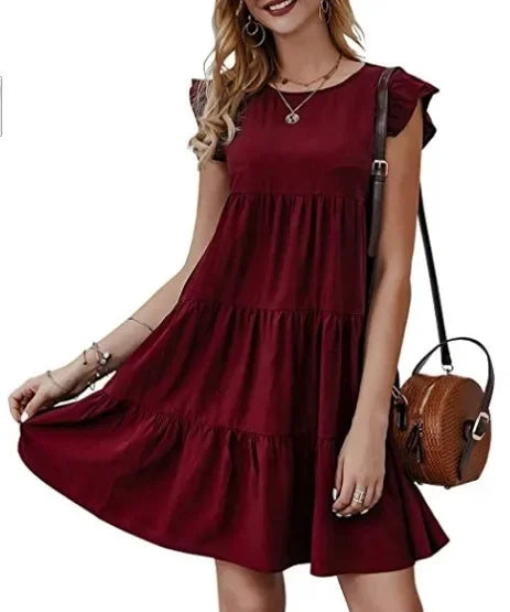 Casual Summer Maternity Ruffle Dress