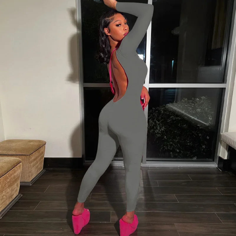 Long Sleeve Fitness Jumpsuit