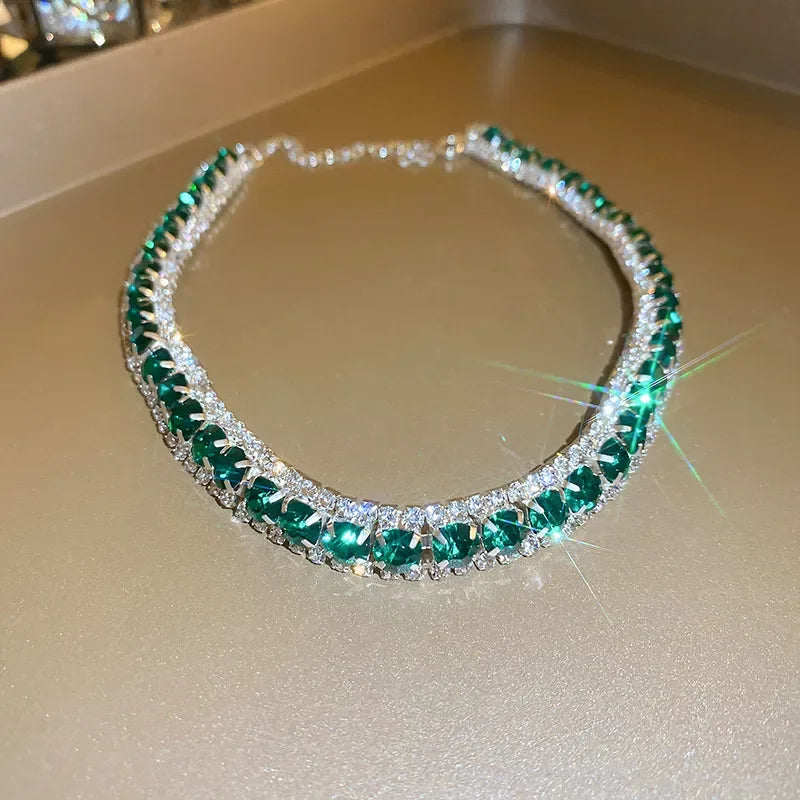 Lux Green Crystal Necklace