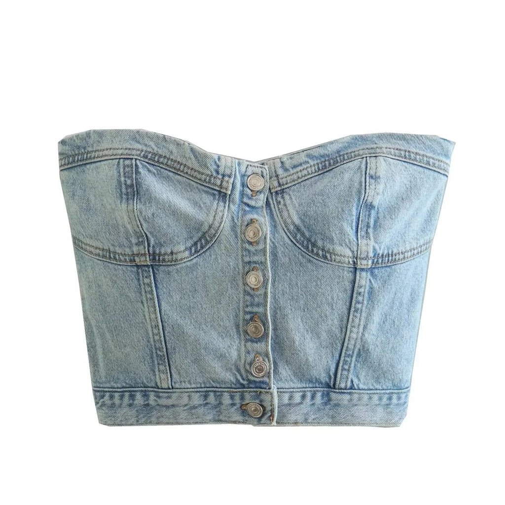 Cute Denim Crop Top