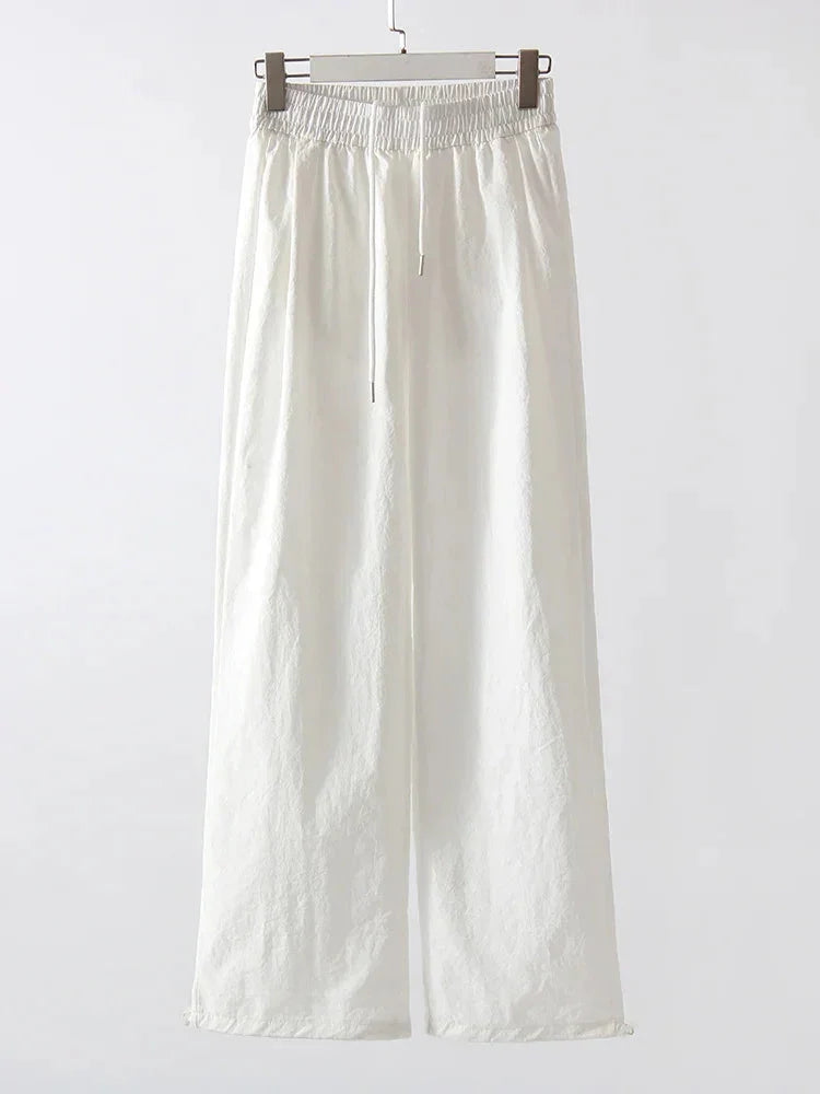 White Sweatpants For Women High Waist Loose Joggers Straight Trousers Female Black Spring Summer Casual Woman Long Pant Wide Leg