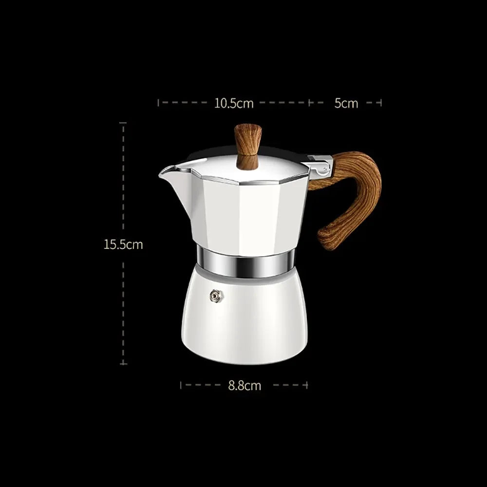 Vintage Wooden Handle Electric Espresso Machine