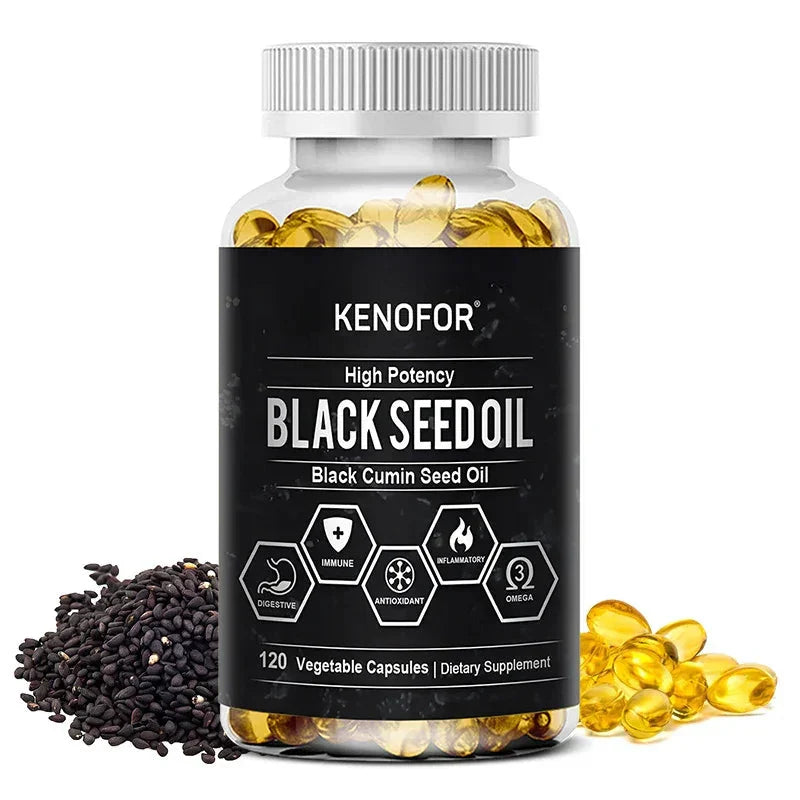Cold Pressed Organic Black Cumin Seed Oil for Immune System, Digestion, Skin, Hair, Heart Health