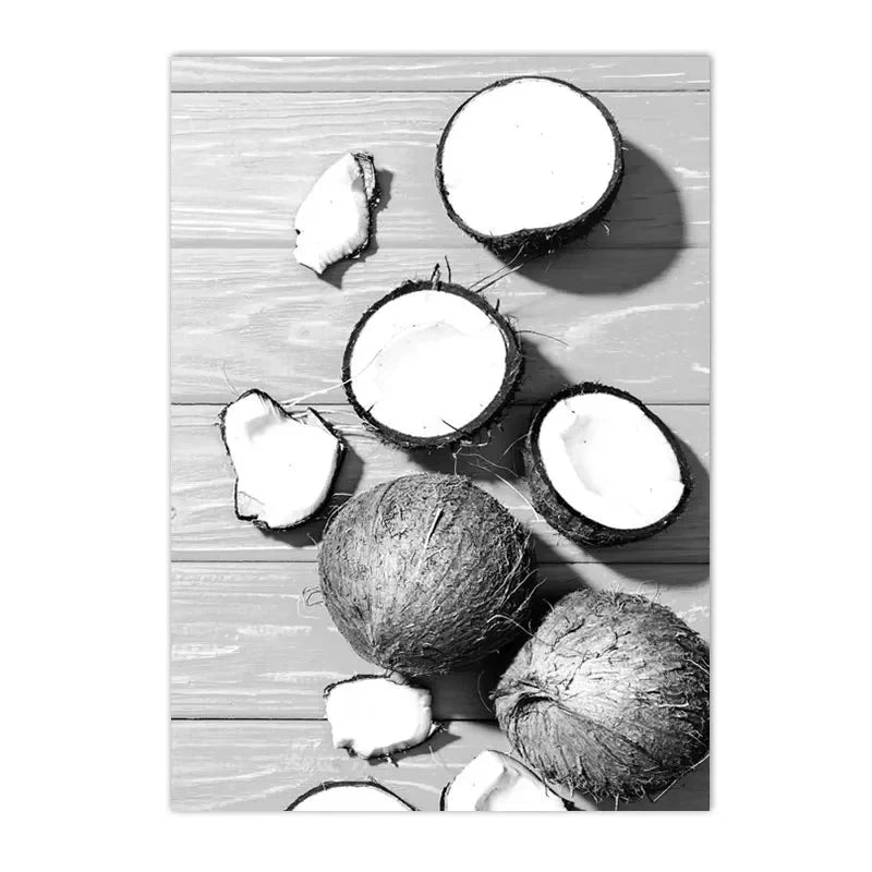 Sea Beach Waves Canvas Poster Black And White Wall Paintings Coconut Tree Art Prints Shell Starfish Print Pictures Bedroom Decor