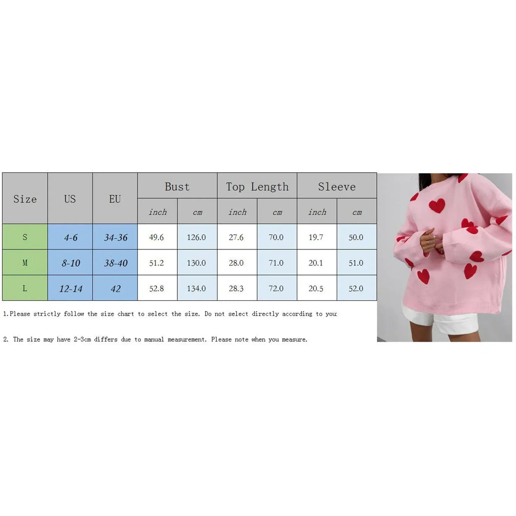 Embroidery Heart Valentine's Day Sweater