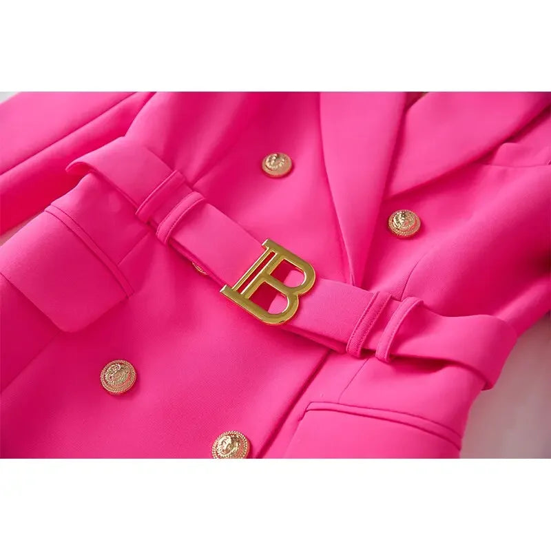 Rose Midi Long Sleeve Blazer Dress
