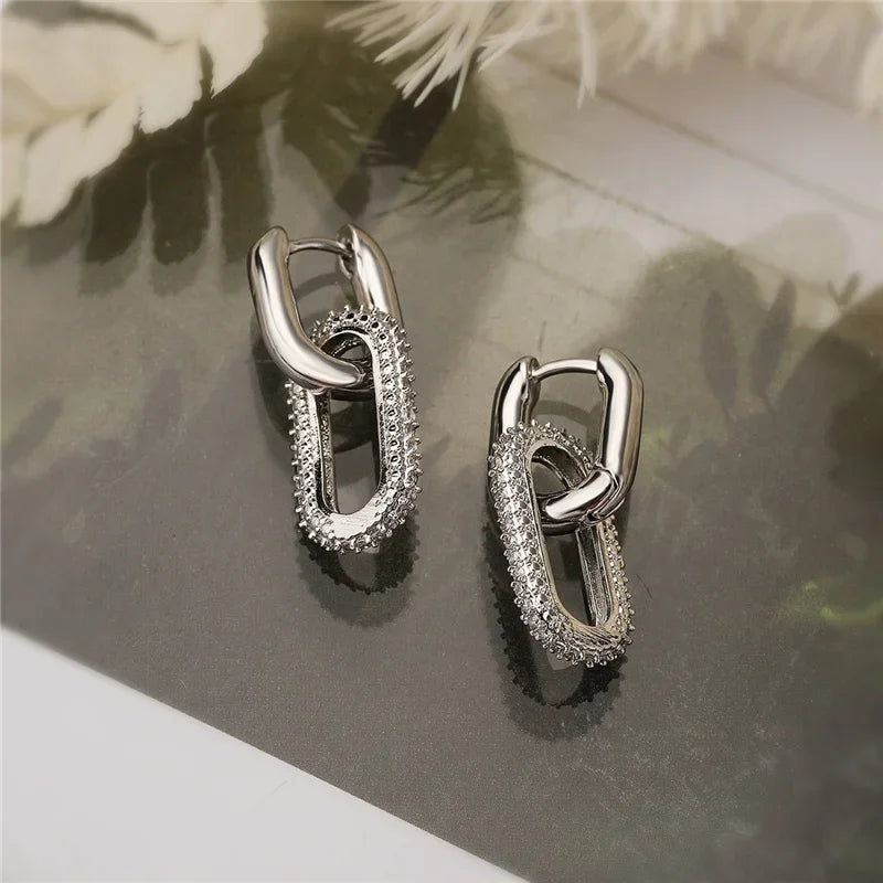 Lux Double Loop Drop Earrings