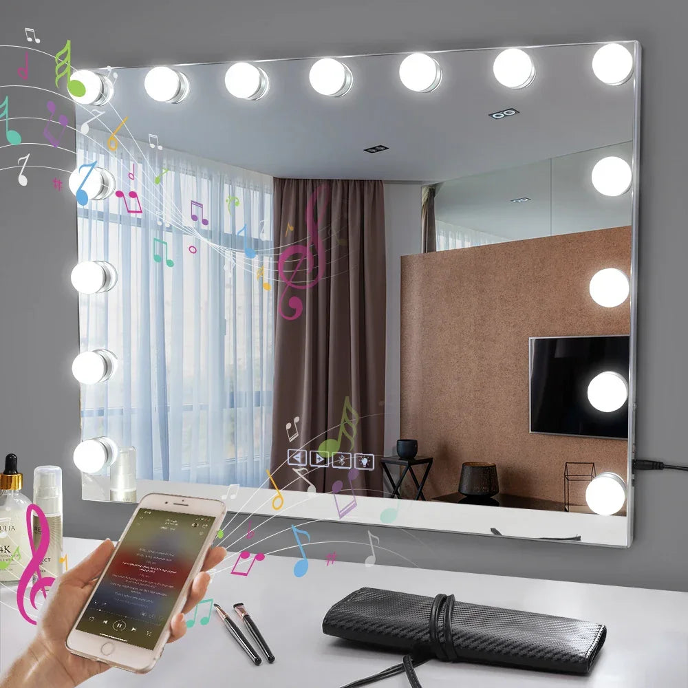 Hollywood Mirror With 15 LED Bulbs