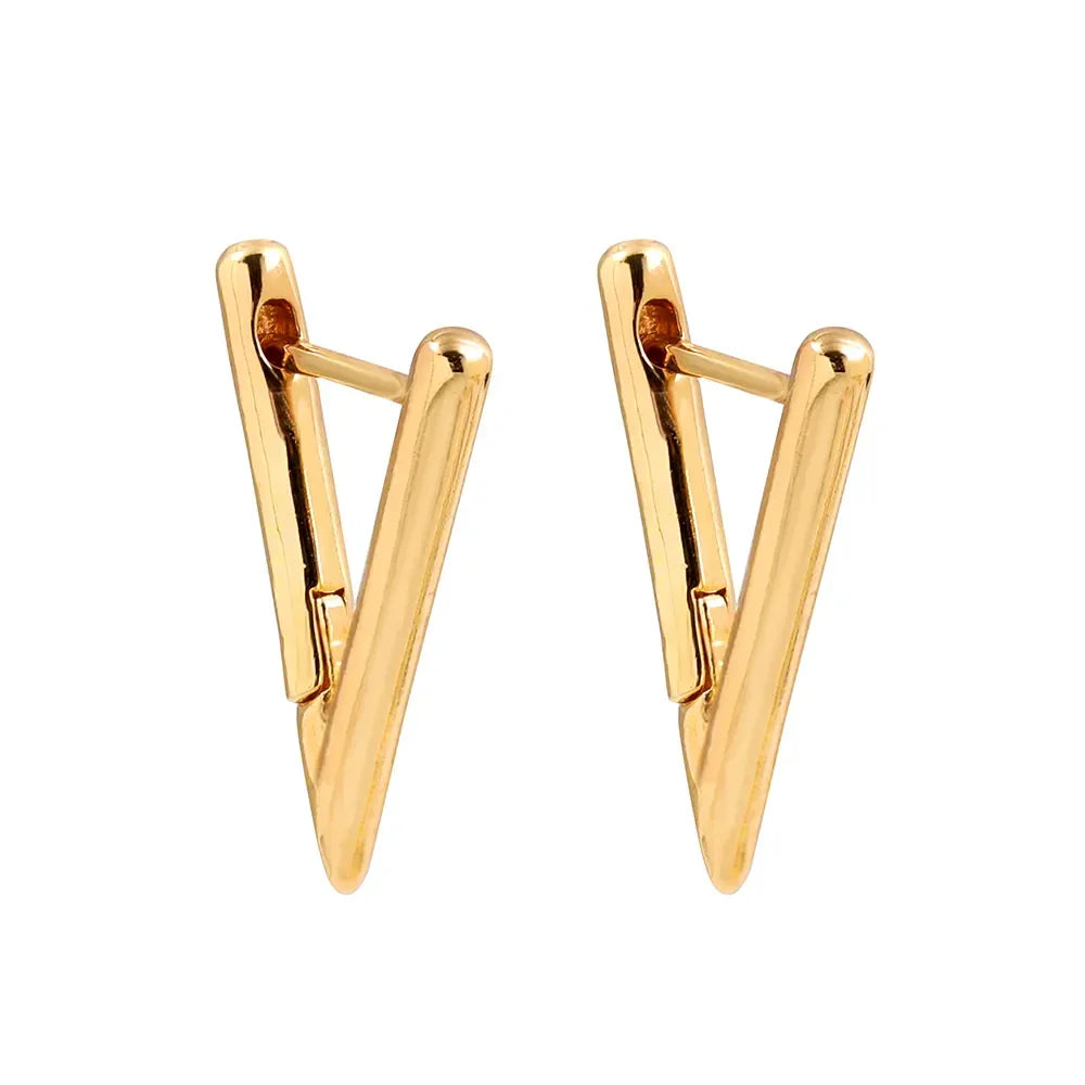 Gold Color Stainless Steel Hoop Earrings for Women Small Simple Round Circle Huggies Ear Rings Steampunk Accessories