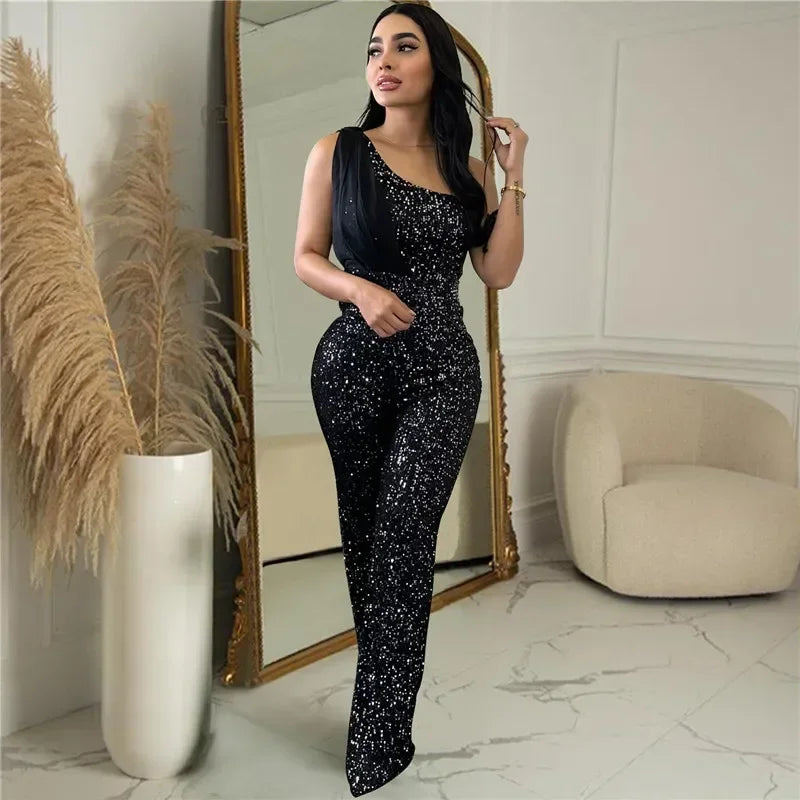 Katie Sleeveless Sequin Party Jumpsuit