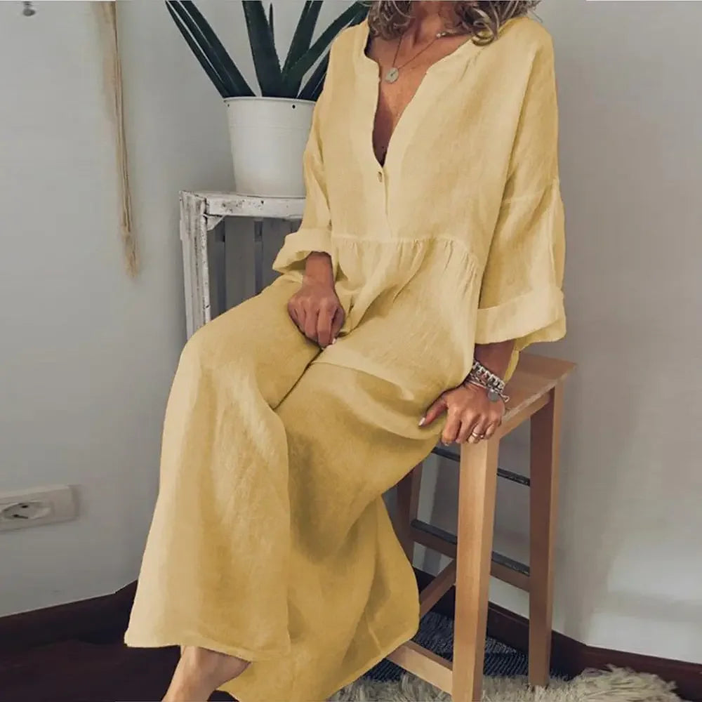 Resort Vibes Cotton Linen Dress