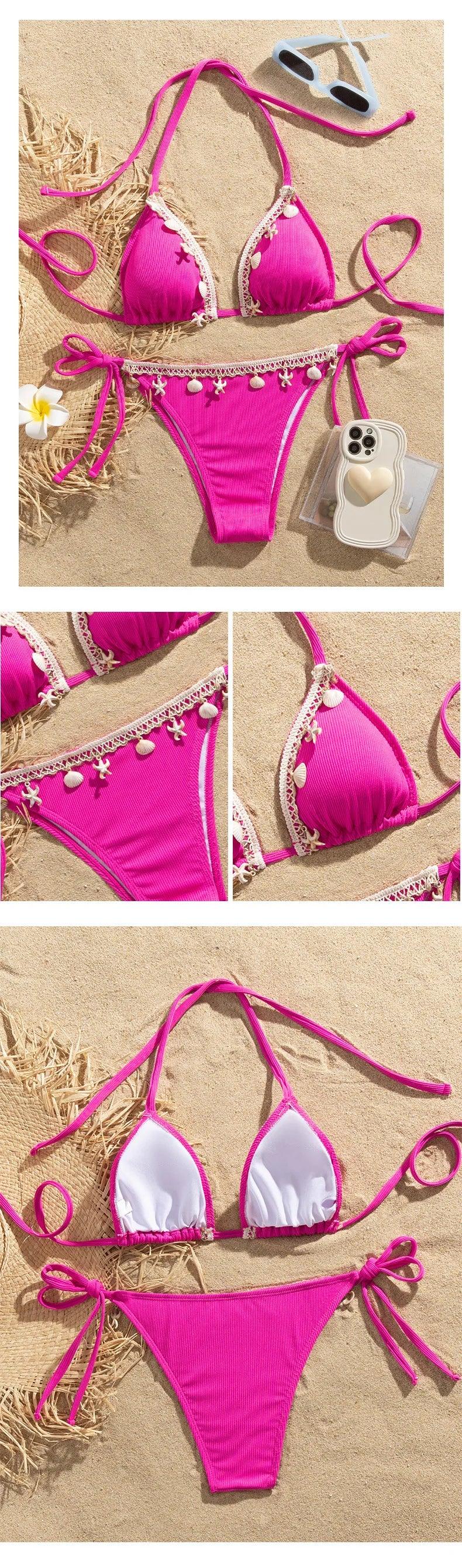 Sexy White Bikinis Women's Swimwear Female Swimsuit For Swimming Wear Bathing Suits Brazilian Bikini Set Beachwear Pool Bather