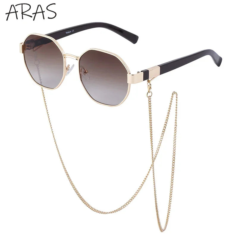Boho Octagon Sunglasses With Chain